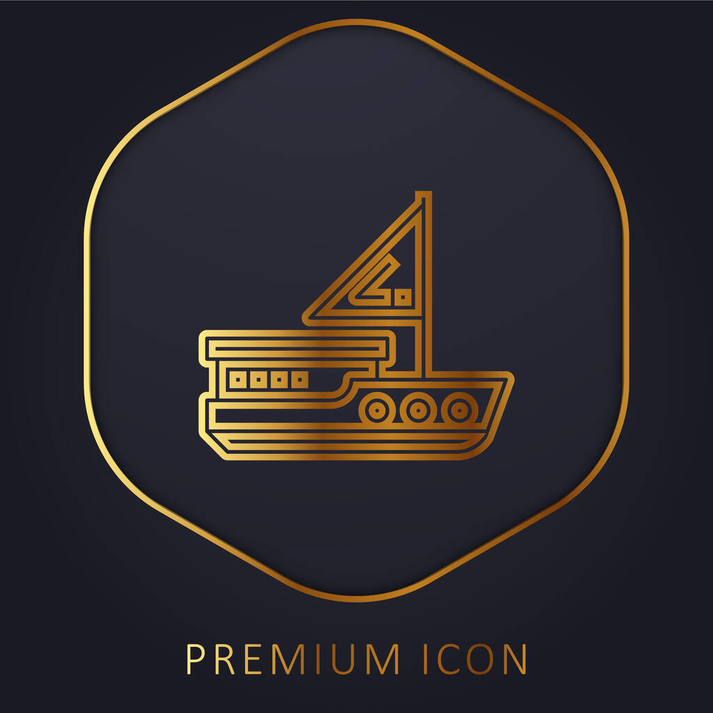 Boot goldene Linie Premium-Logo oder Symbol - Vektor, Bild