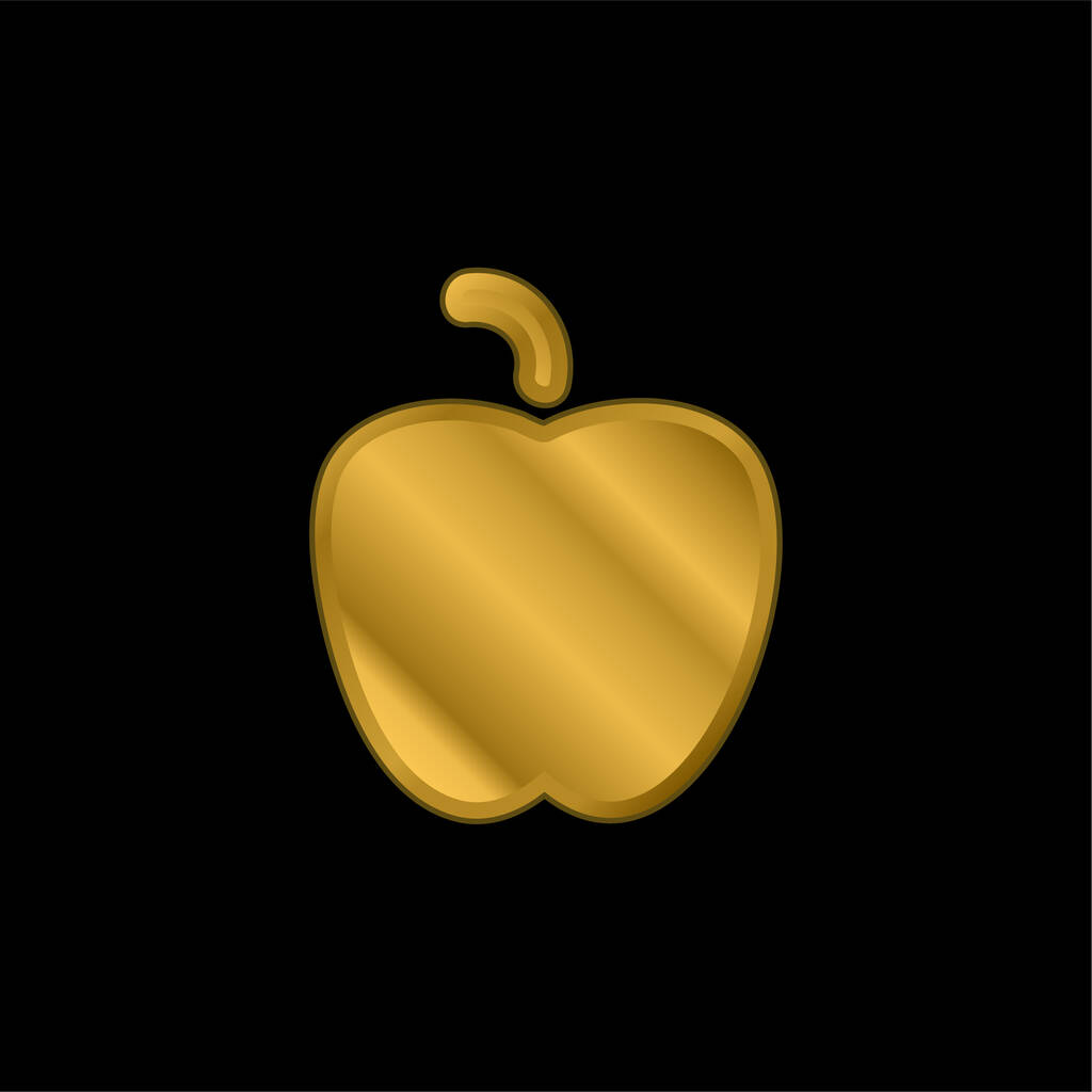 Яблуко Чорна форма Золота металева іконка або вектор логотипу
 - Вектор, зображення