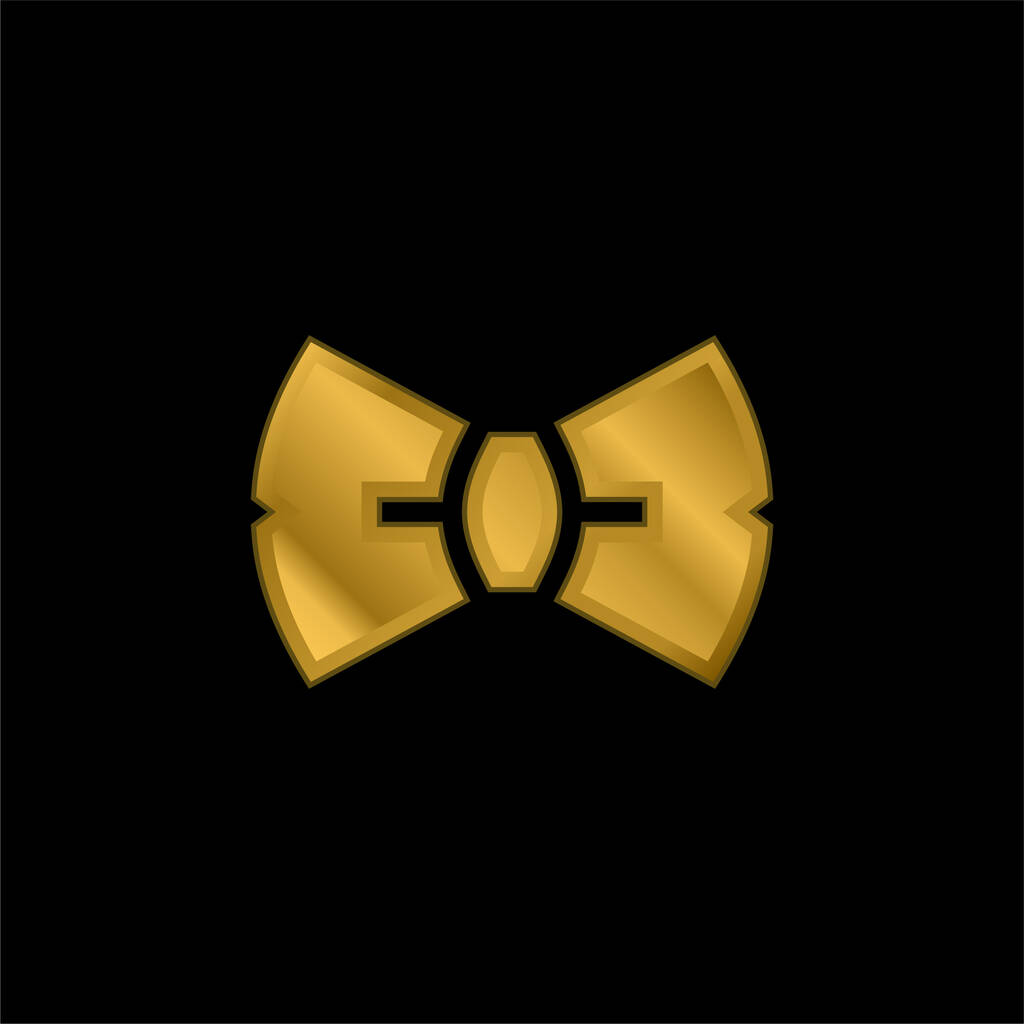Bowtie złocone metaliczna ikona lub wektor logo - Wektor, obraz