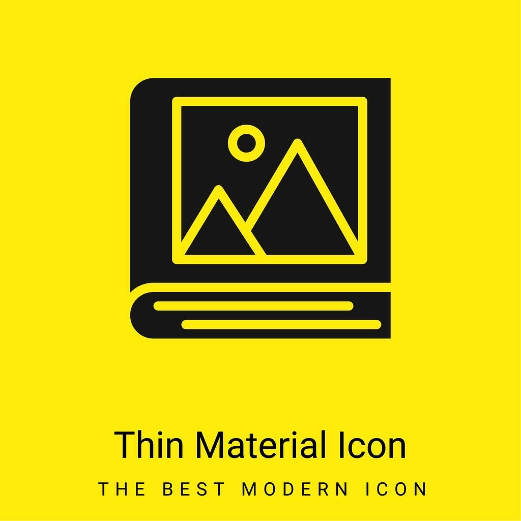 Álbum mínimo icono de material amarillo brillante - Vector, Imagen