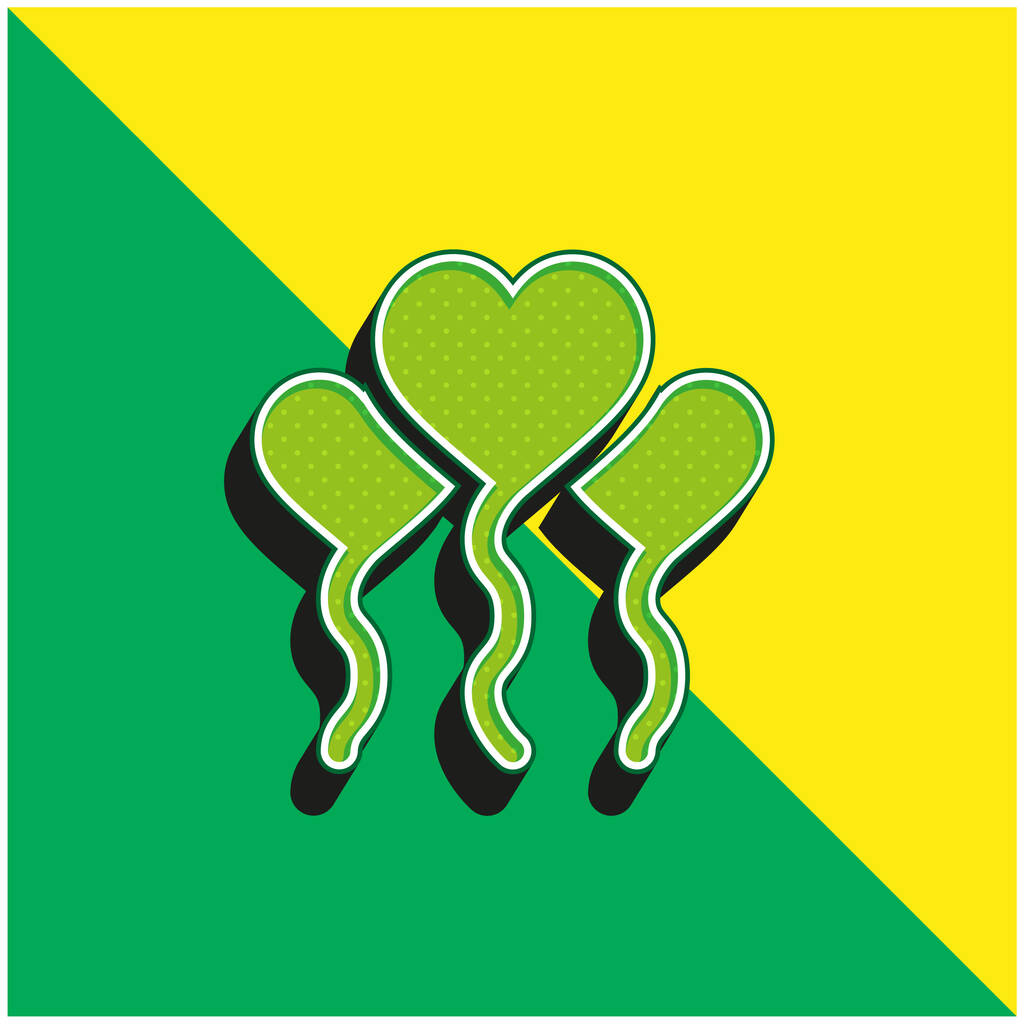 Balonlar yeşil ve sarı modern 3d vektör simgesi logosu - Vektör, Görsel