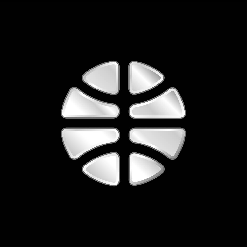 Баскетбольна срібна металева ікона
 - Вектор, зображення