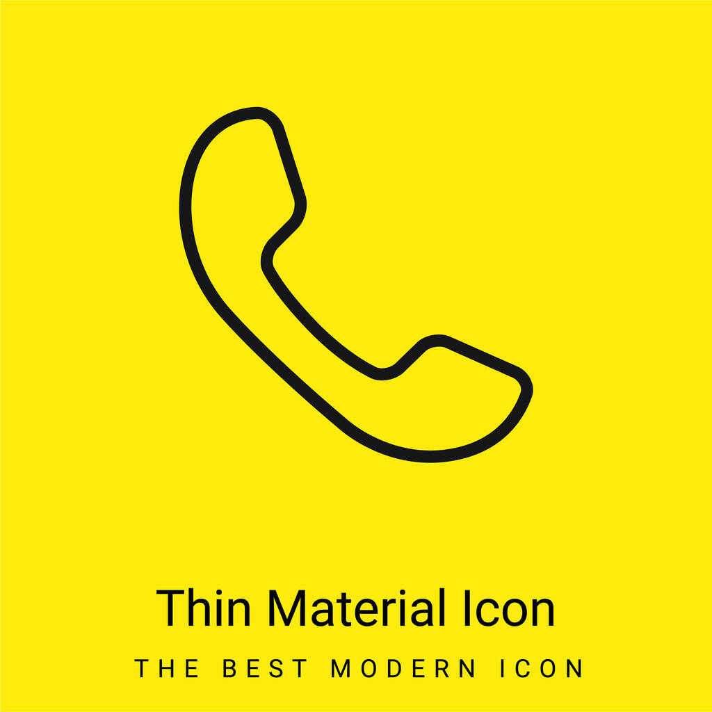 Auricular του τηλεφώνου ελάχιστο φωτεινό κίτρινο εικονίδιο υλικό - Διάνυσμα, εικόνα