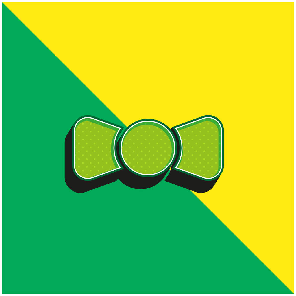 Bow Tie Green and yellow modern 3d vector icon logo - Vector, Image