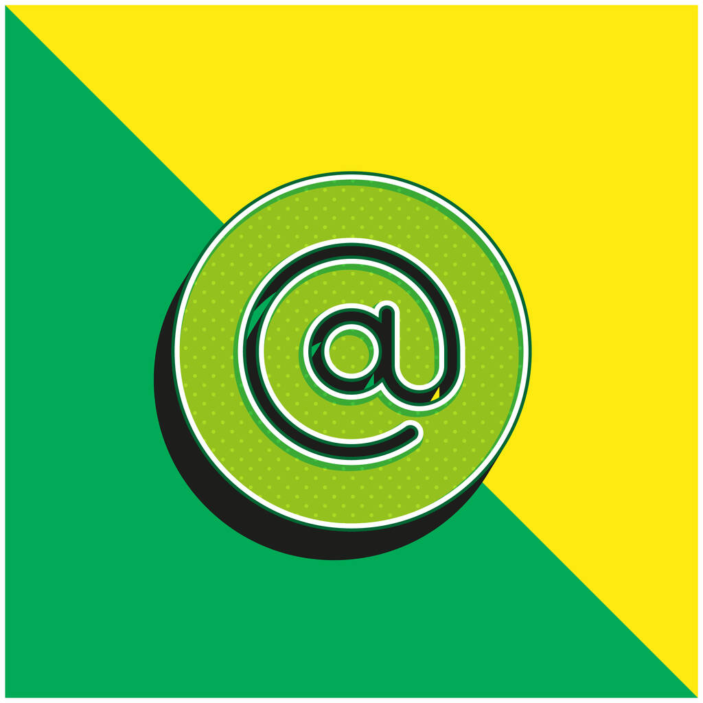 No verde e amarelo moderno logotipo do ícone do vetor 3d - Vetor, Imagem