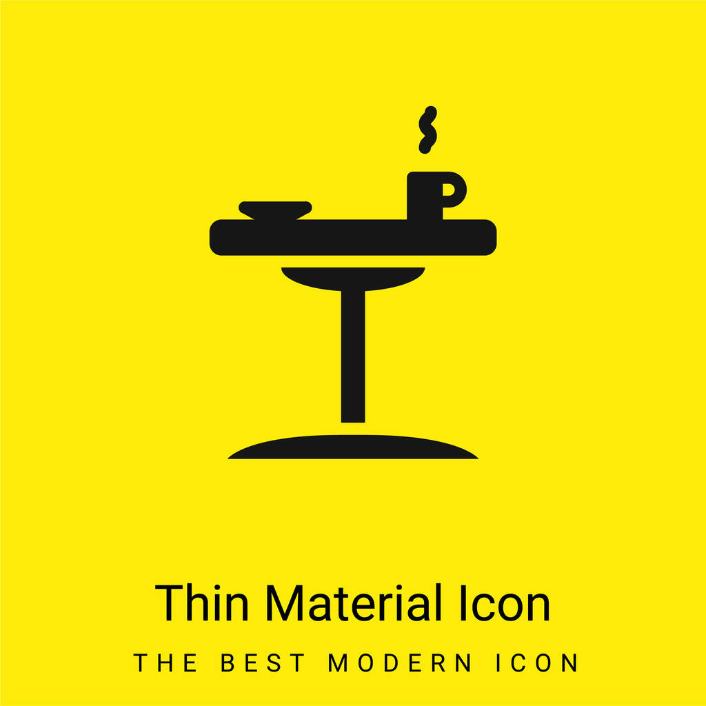 Mesita de noche icono de material amarillo brillante mínimo - Vector, Imagen