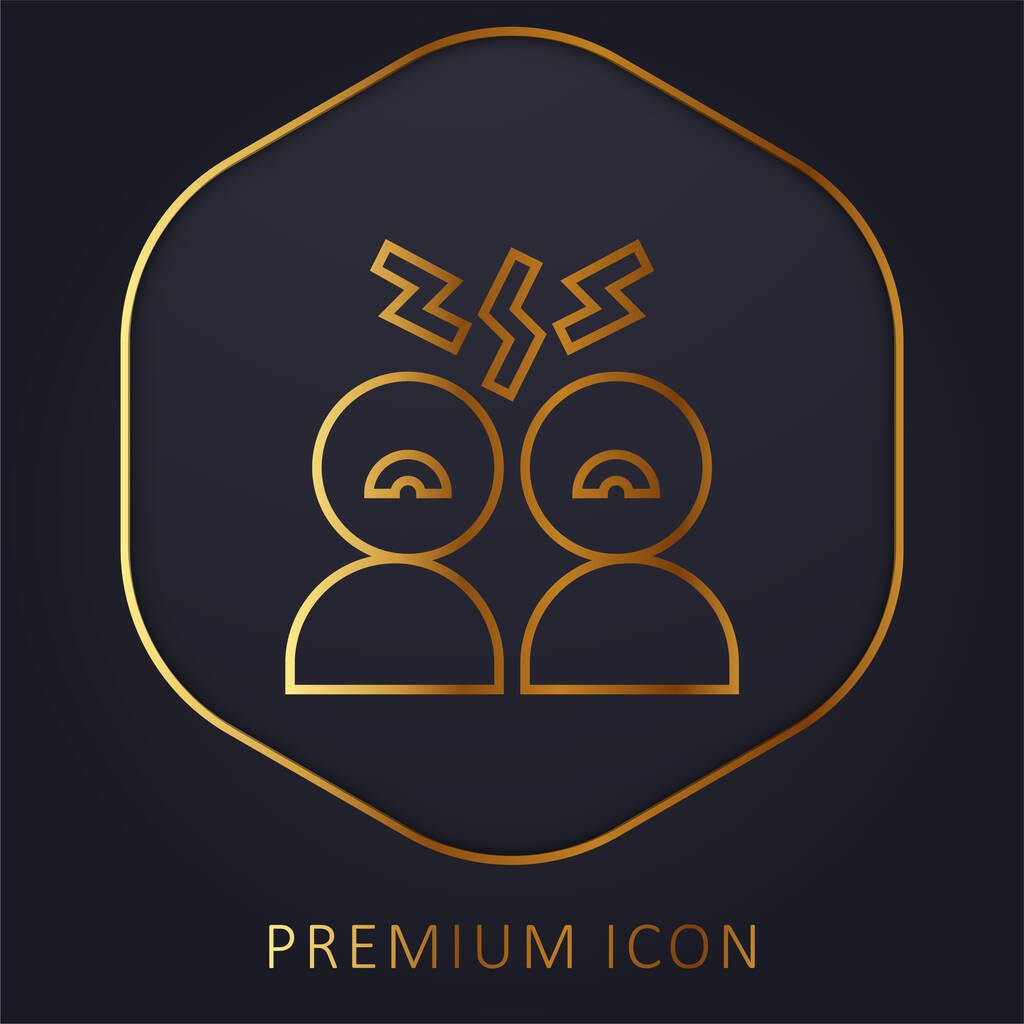 Angry golden line premium logo or icon - Vector, Image