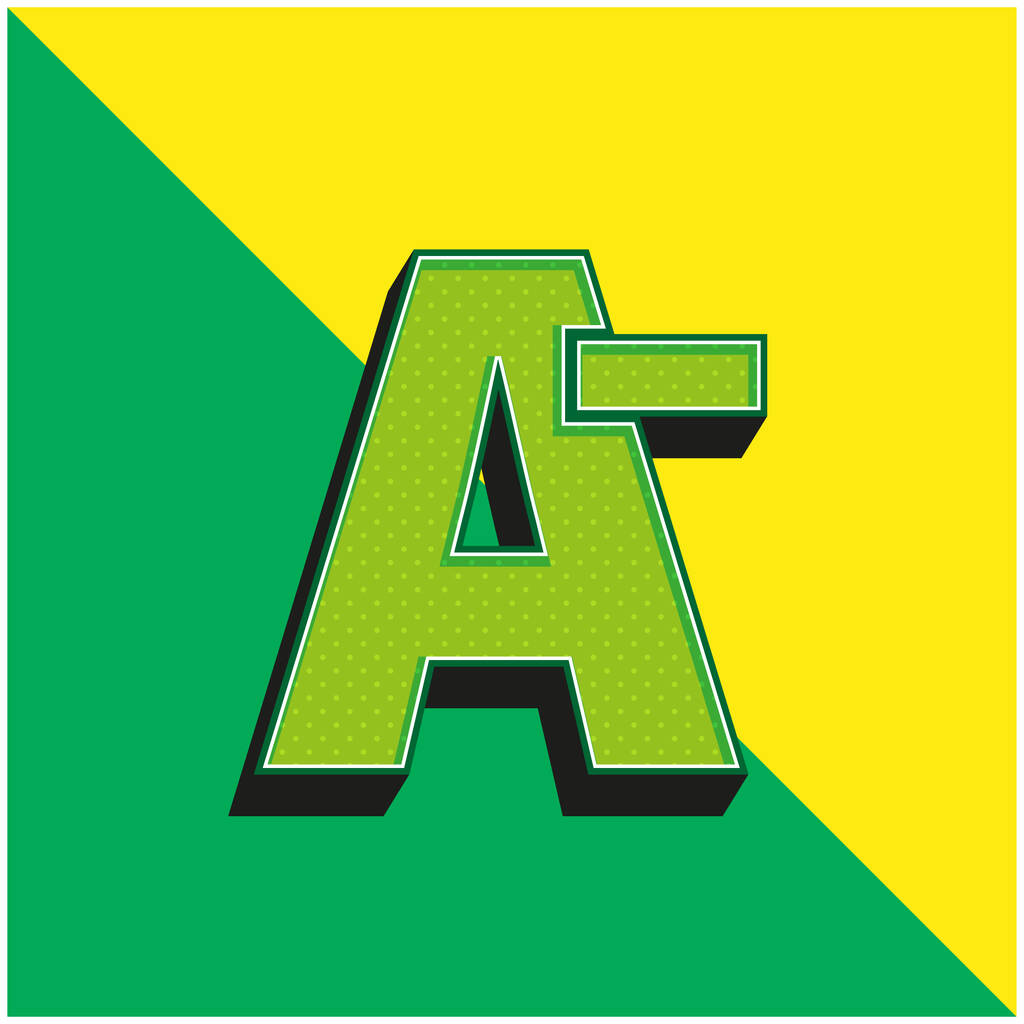 A Minus Result Zöld és sárga modern 3D vektor ikon logó - Vektor, kép