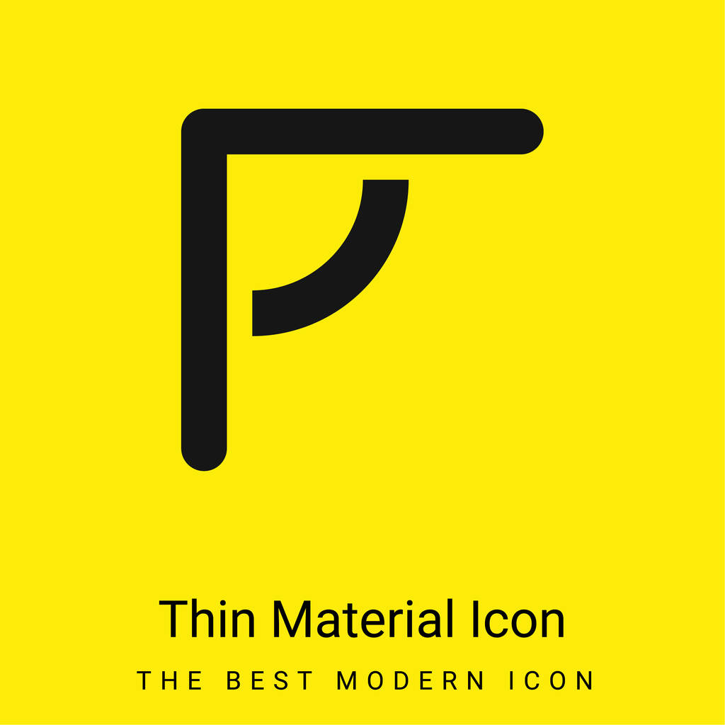 Hoekige Heerser minimale helder geel materiaal pictogram - Vector, afbeelding