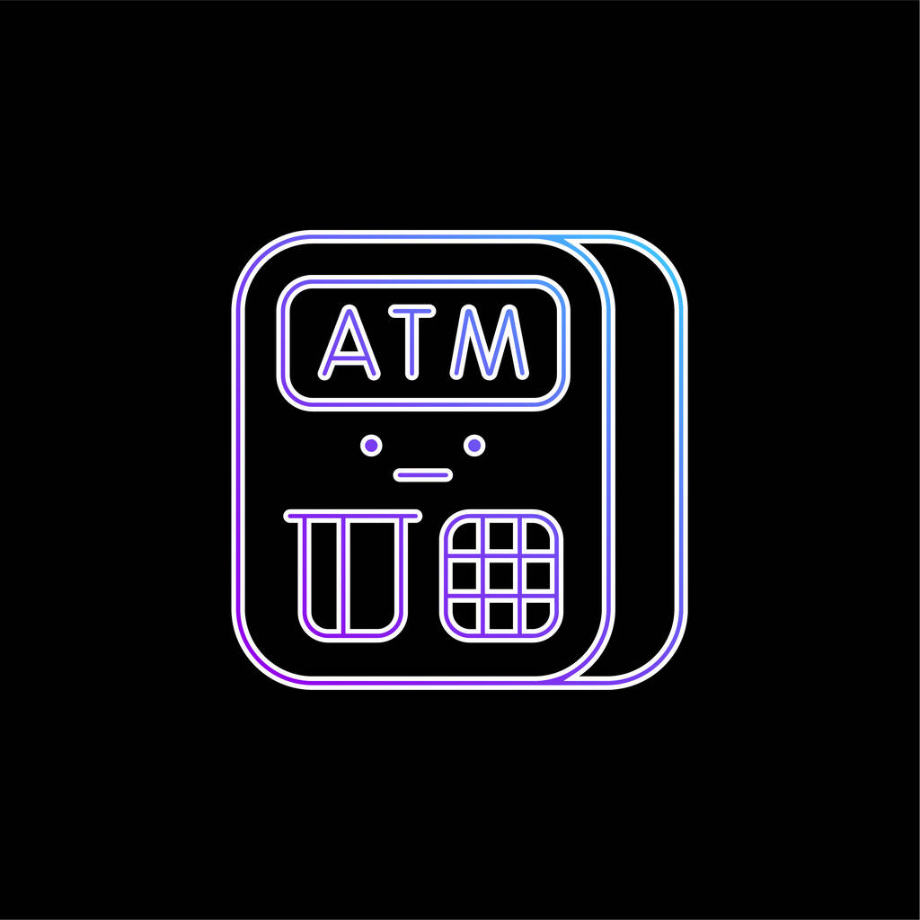 Εικονίδιο διάνυσμα μπλε βαθμίδας ATM MAchine - Διάνυσμα, εικόνα