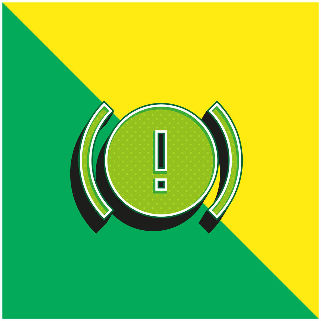 Uyarı Yeşil ve Sarı Modern 3D vektör simgesi logosu - Vektör, Görsel