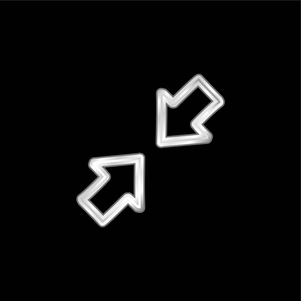 Flechas Dibujado a mano Interfaz Símbolo Esbozos plateado icono metálico - Vector, imagen