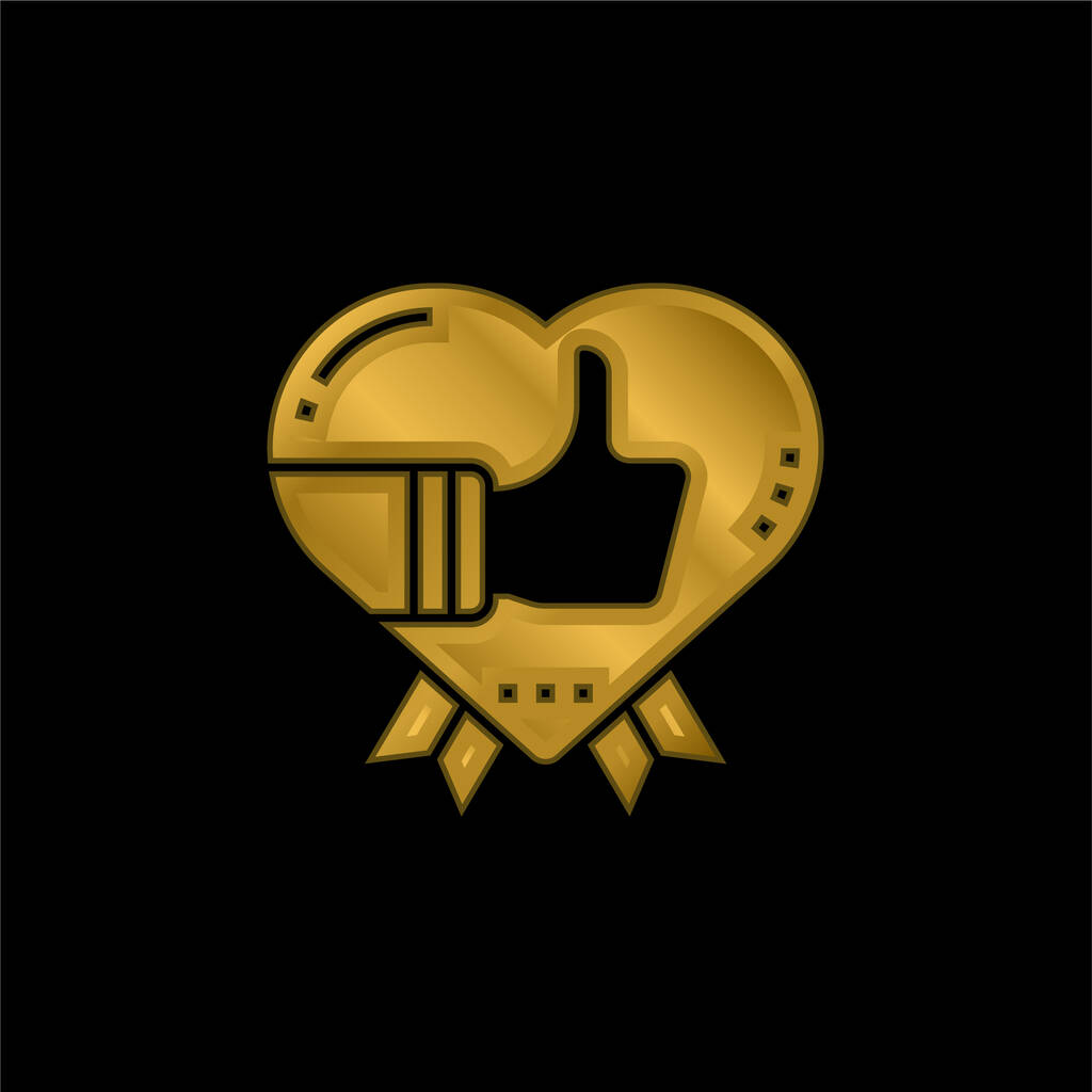 Appreciation gold plated metalic icon or logo vector - Vector, Image