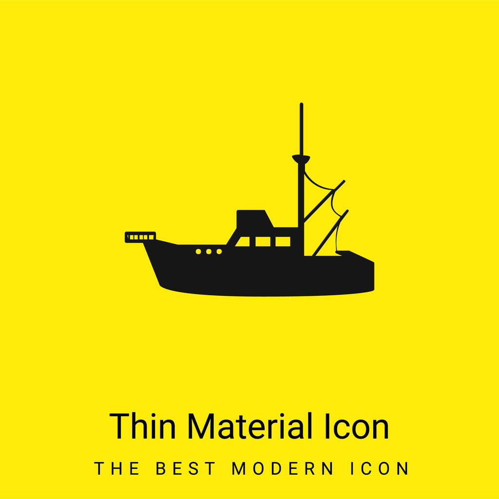 Човен мінімальний яскраво-жовтий матеріал значок
 - Вектор, зображення