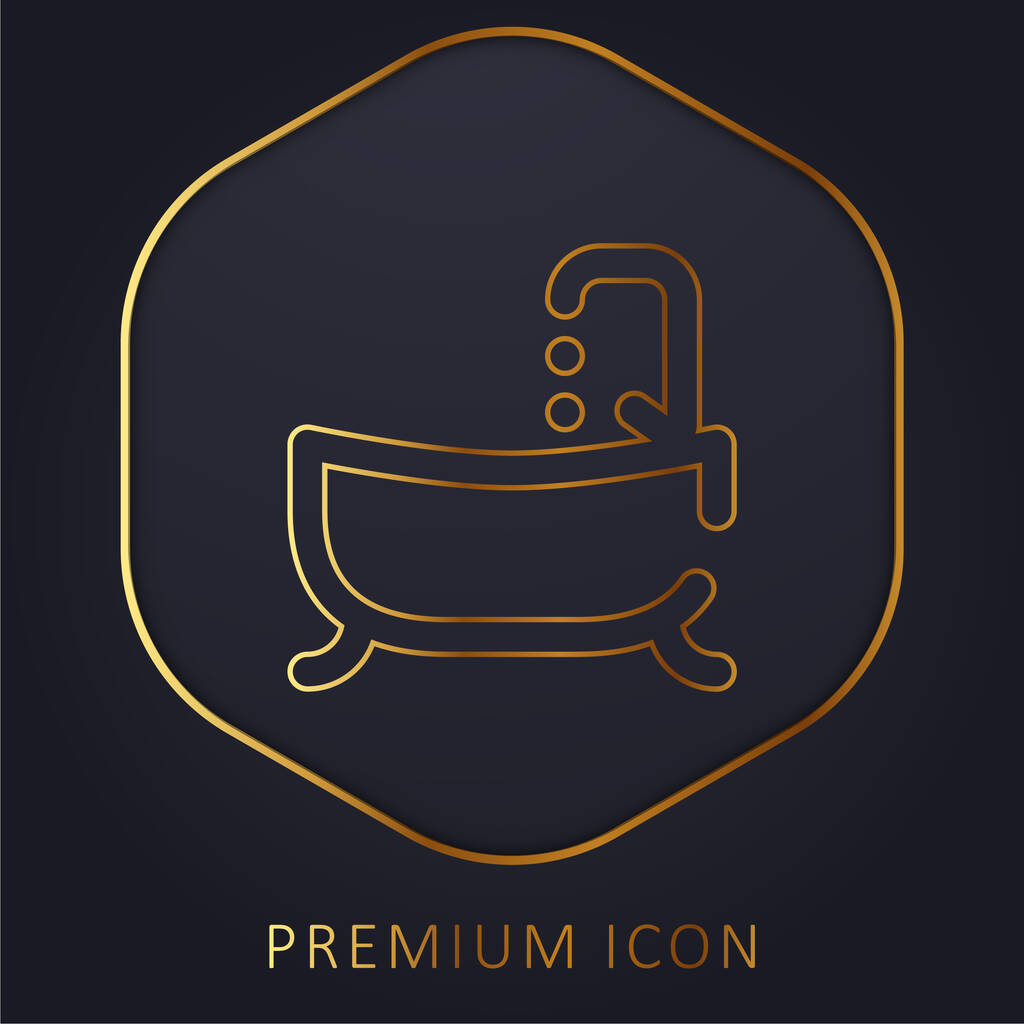 Banheiro linha dourada logotipo premium ou ícone - Vetor, Imagem