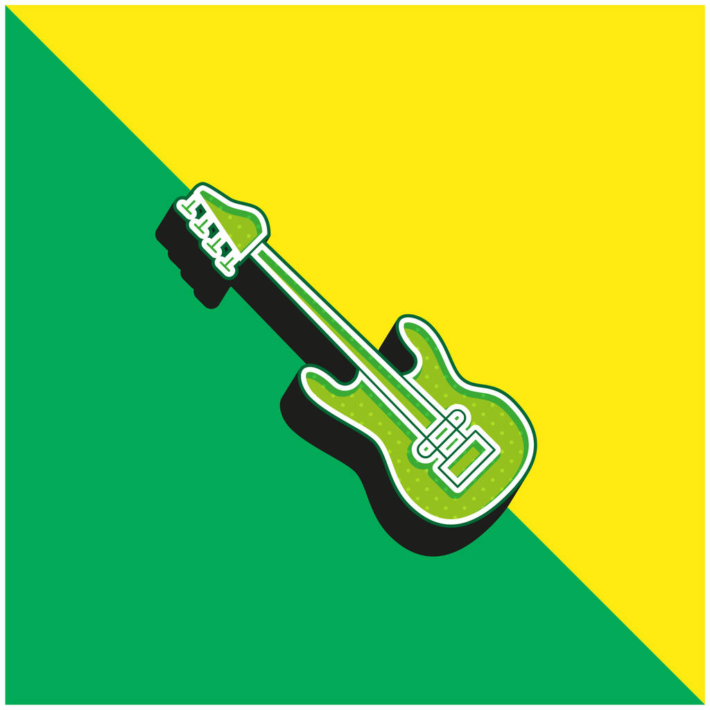 Bassgitarre Grün und gelb modernes 3D-Vektor-Symbol-Logo - Vektor, Bild