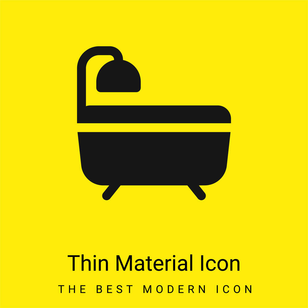 Baño mínimo icono de material amarillo brillante - Vector, imagen