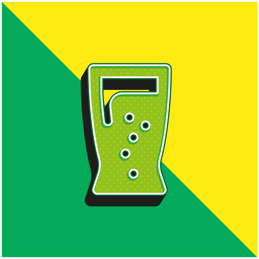 Bira Yeşil ve sarı modern 3d vektör simgesi logosu - Vektör, Görsel