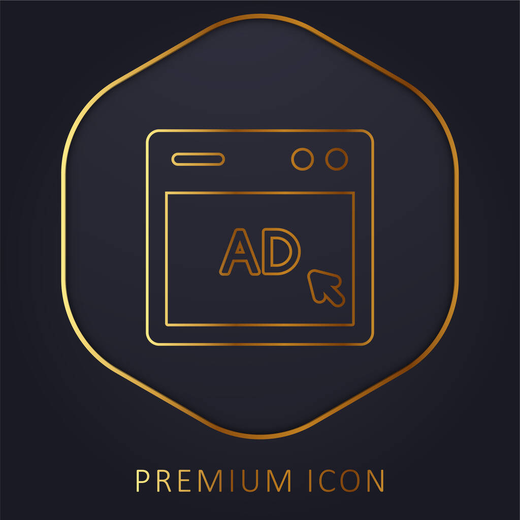 Sovellus AD kultainen linja palkkio logo tai kuvake - Vektori, kuva