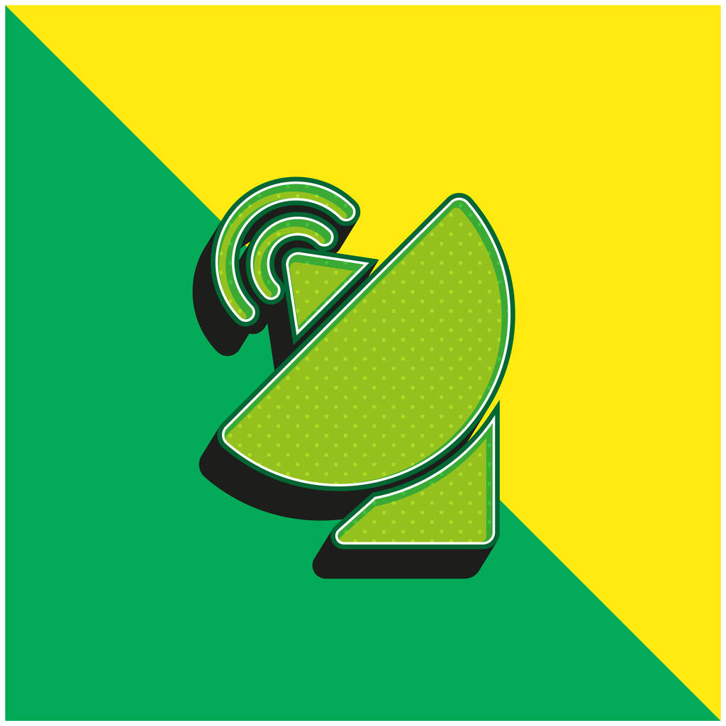 Antenne Logo vectoriel 3D moderne vert et jaune - Vecteur, image