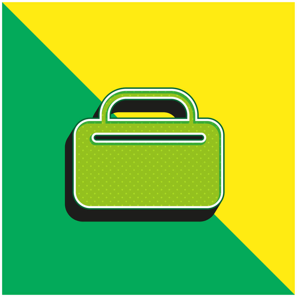 Bolso verde y amarillo moderno 3d vector icono logotipo - Vector, Imagen