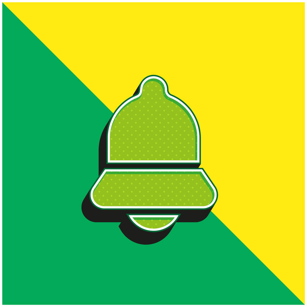 Bell Green i żółty nowoczesny ikona wektora 3D logo - Wektor, obraz