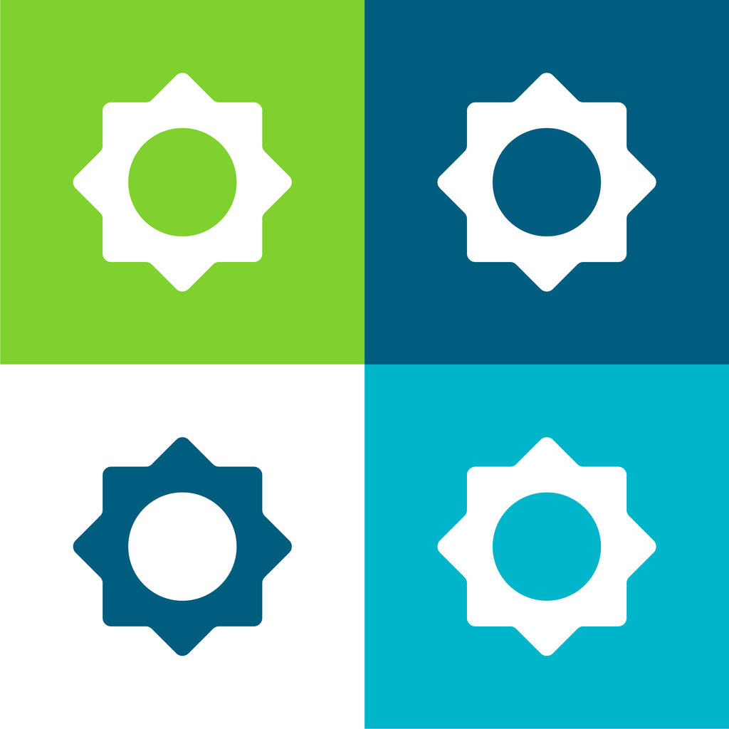 Asztrológiai Sun Lapos négy szín minimális ikon készlet - Vektor, kép