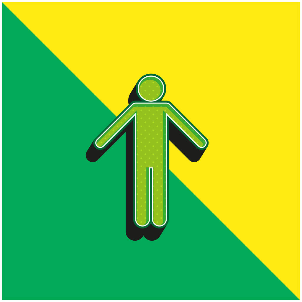 Figura básica Verde e amarelo moderno logotipo vetor 3d ícone - Vetor, Imagem