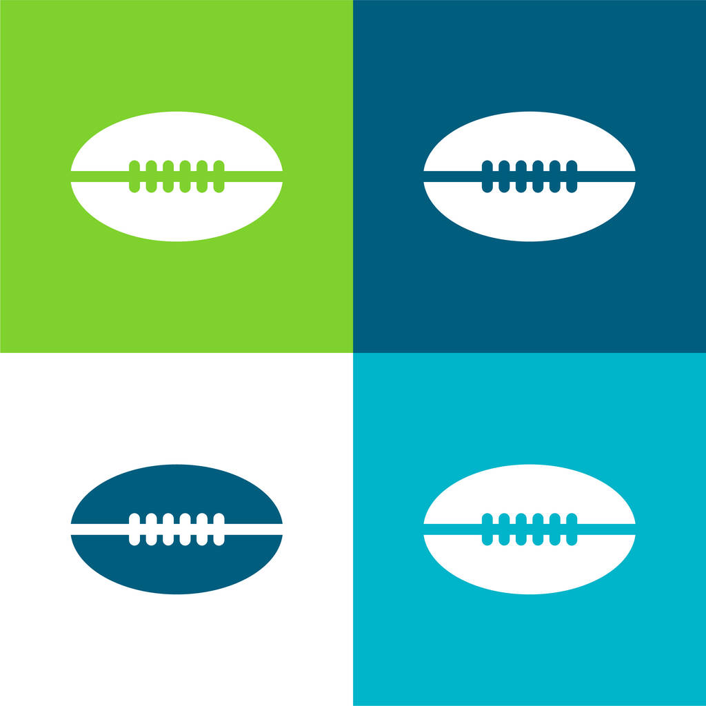 American Football Ball Flat négy szín minimális ikon készlet - Vektor, kép