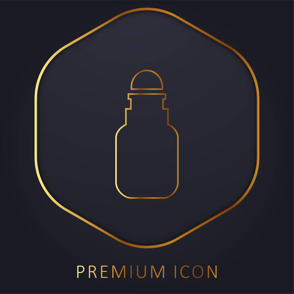 Garrafa de banheiro linha dourada logotipo premium ou ícone - Vetor, Imagem