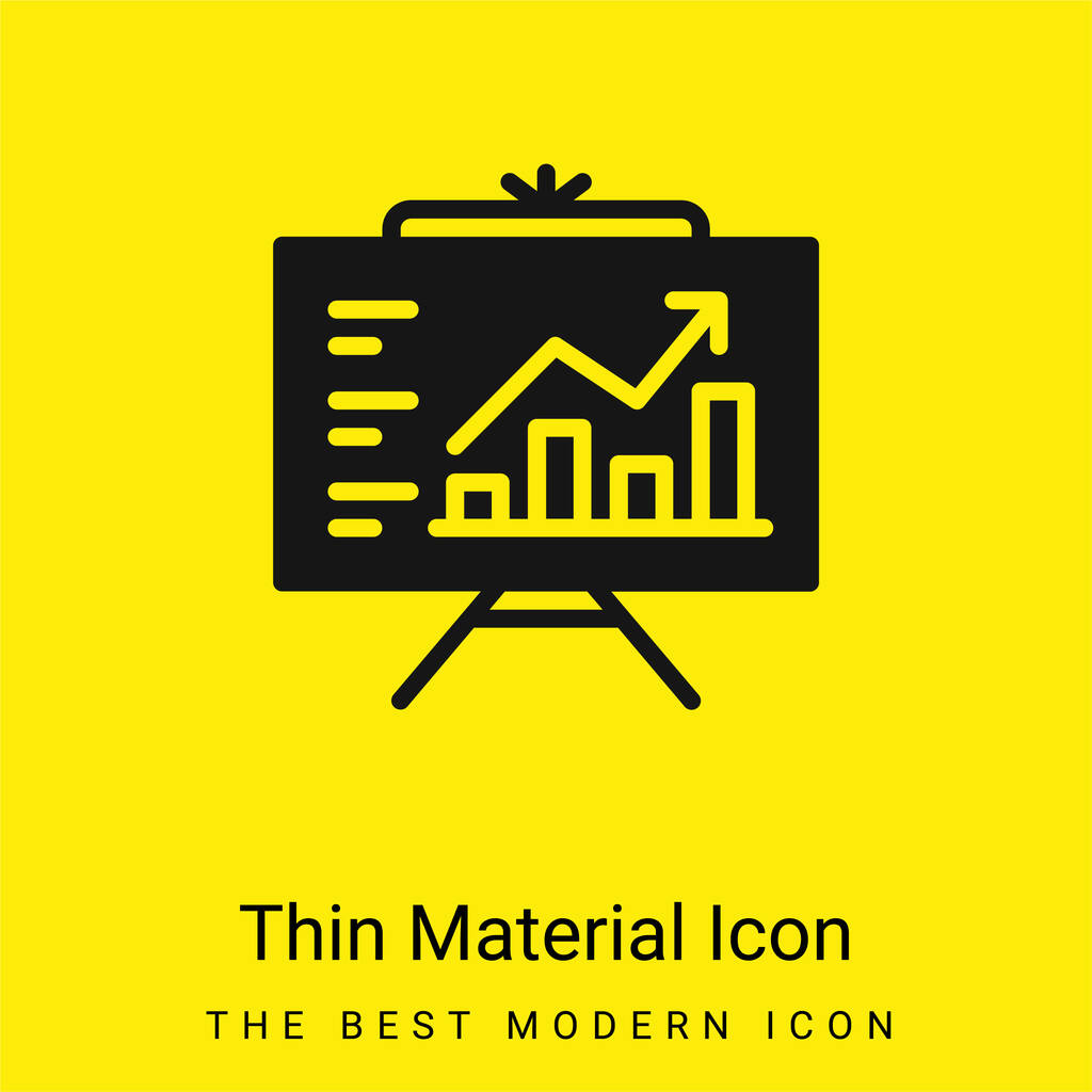 Analytics minimaal helder geel materiaal icoon - Vector, afbeelding