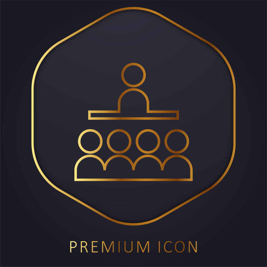 Аудиторія Золота лінія логотип або значок преміум-класу
 - Вектор, зображення