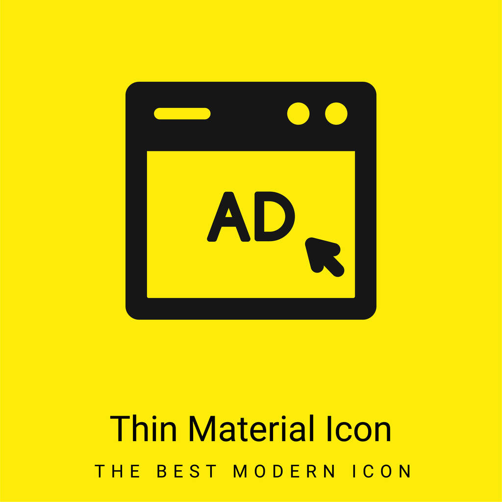 Applicazione icona materiale giallo brillante minimo AD - Vettoriali, immagini