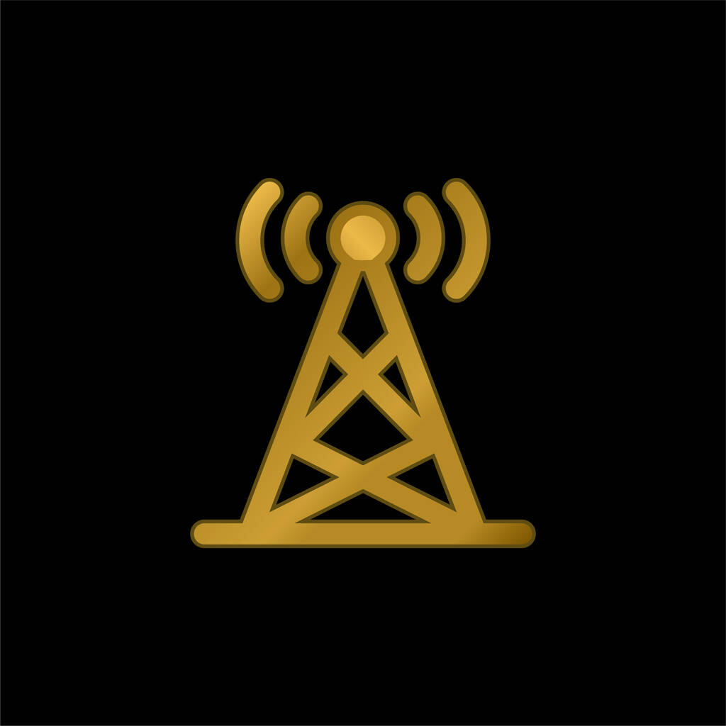 Antenni kullattu metallinen kuvake tai logo vektori - Vektori, kuva