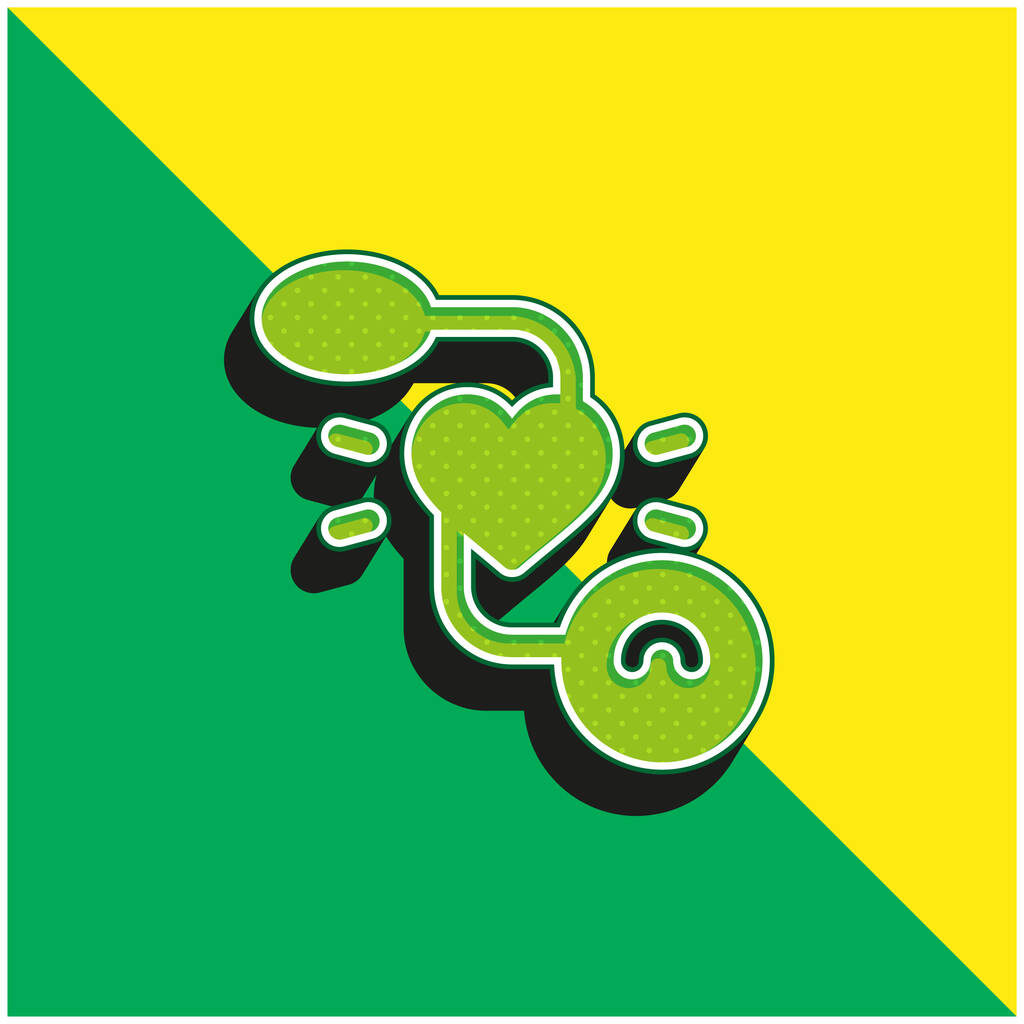 Indicateur de pression artérielle Logo de l'icône vectorielle 3D moderne verte et jaune - Vecteur, image