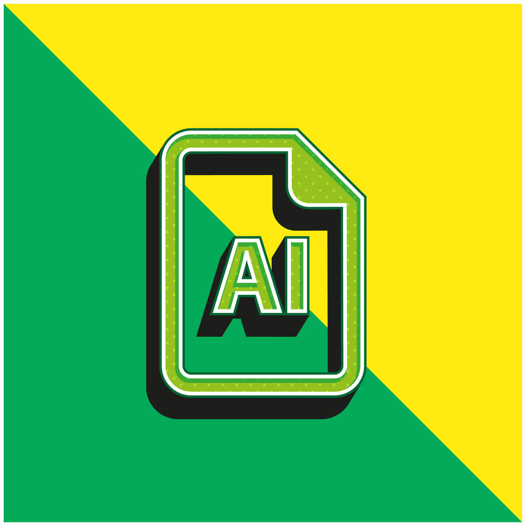 Archivo AI verde y amarillo moderno logotipo del icono del vector 3d - Vector, Imagen