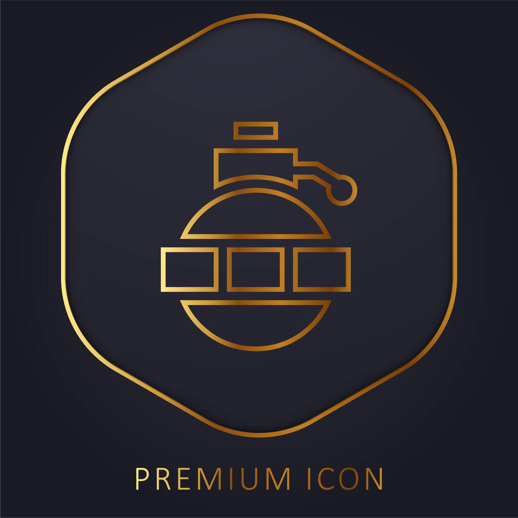 Bomba de línea dorada logotipo premium o icono - Vector, Imagen