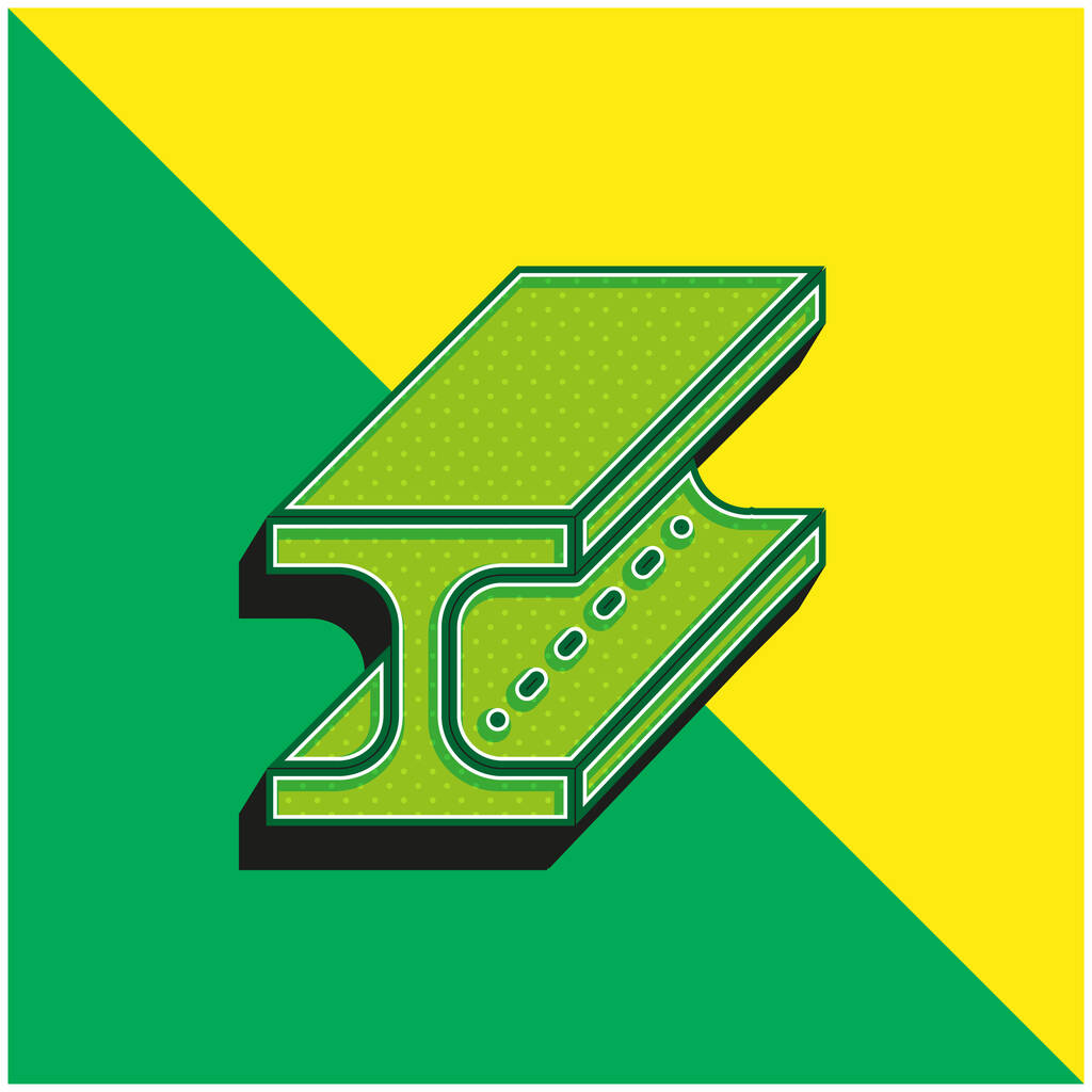 Zielona i żółta nowoczesna ikona wektora 3D logo - Wektor, obraz