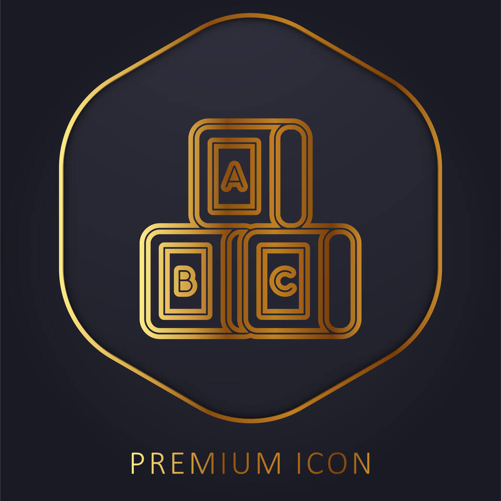 Blokkok arany vonal prémium logó vagy ikon - Vektor, kép