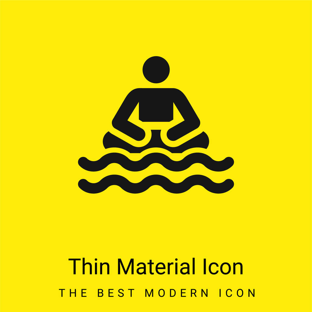 Plage minimaliste jaune vif icône matérielle - Vecteur, image