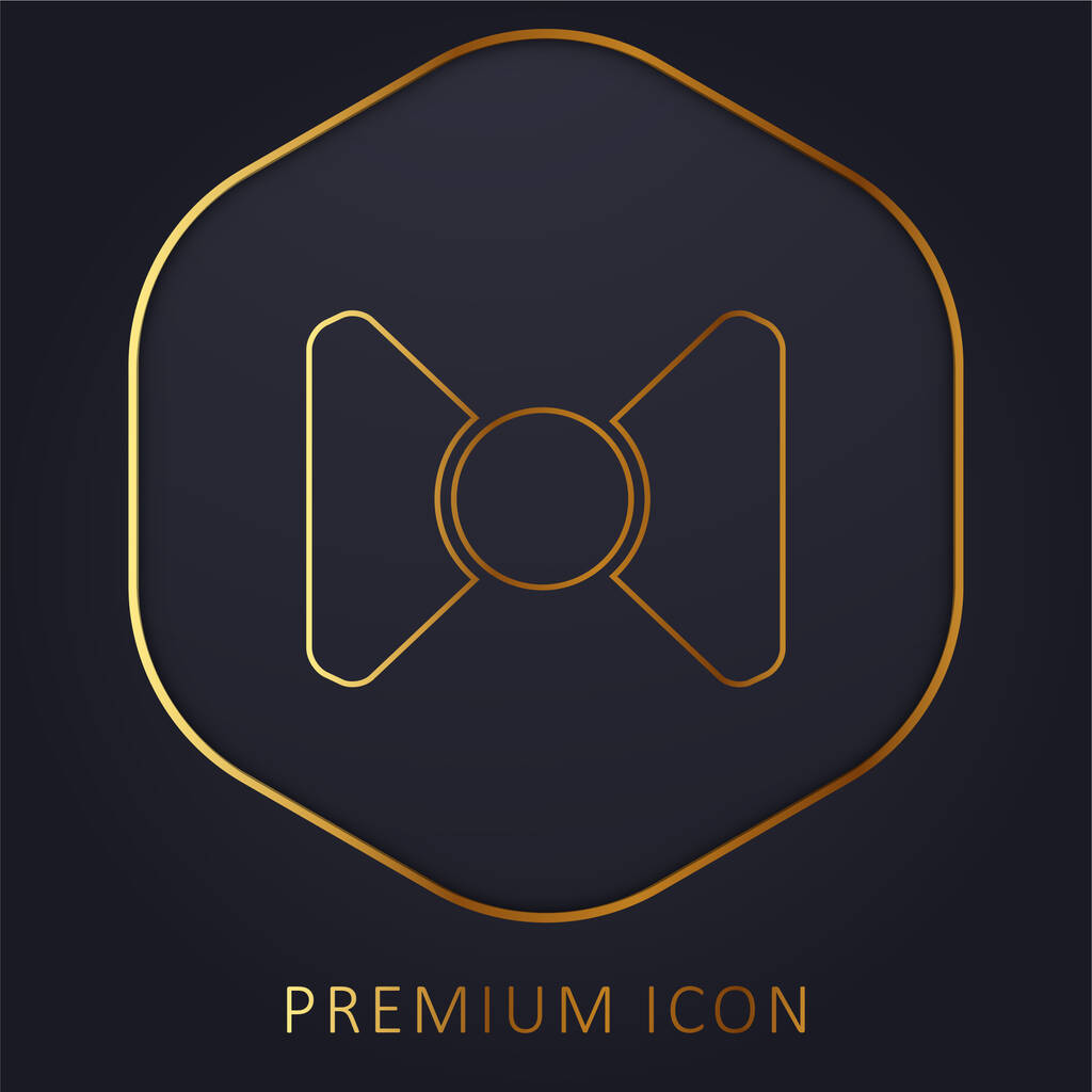 Bow Black Silhouette golden line premium logo or icon - Vector, Image
