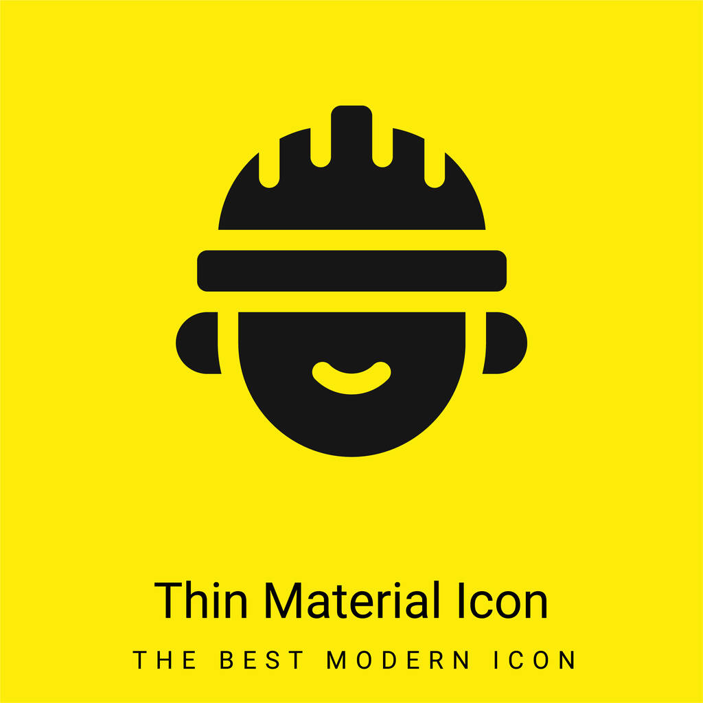 Arquitecto mínimo icono de material amarillo brillante - Vector, Imagen