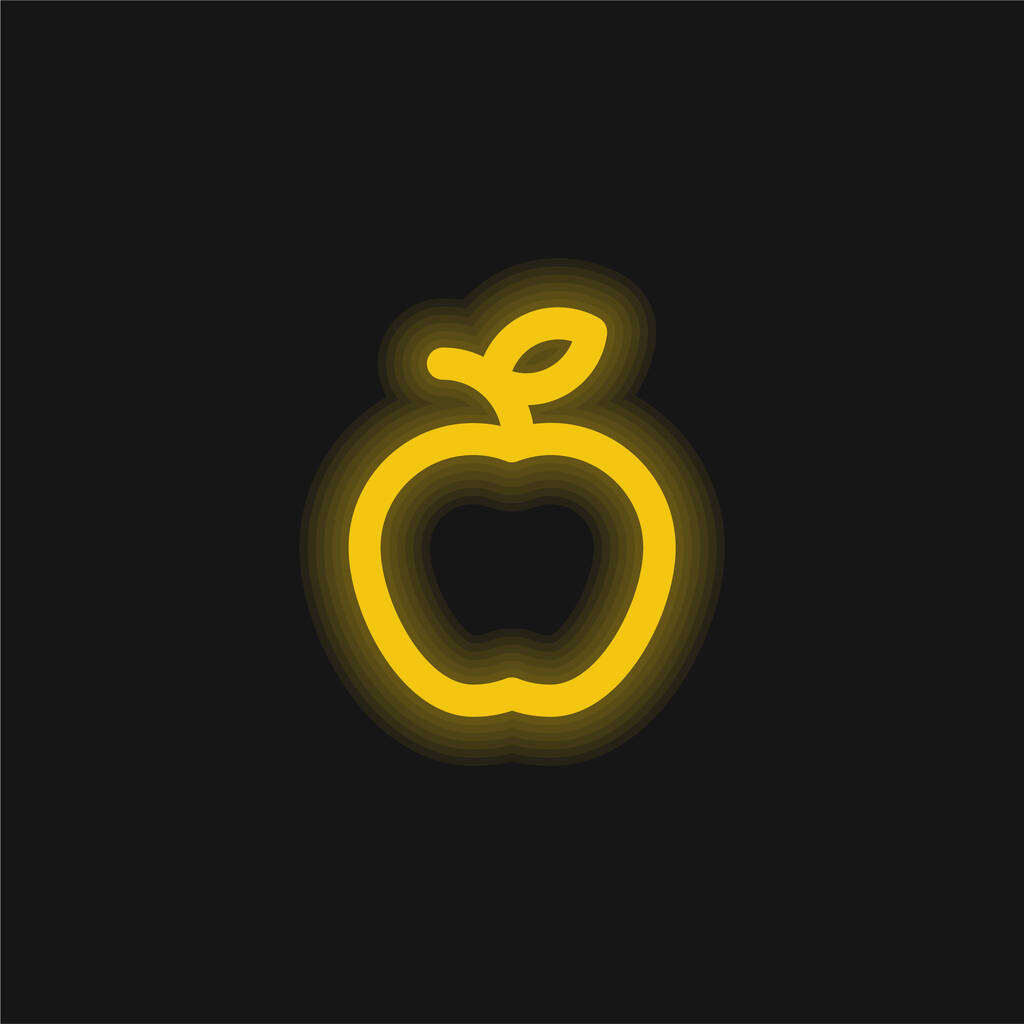 Elma sarısı parlak neon simgesi - Vektör, Görsel