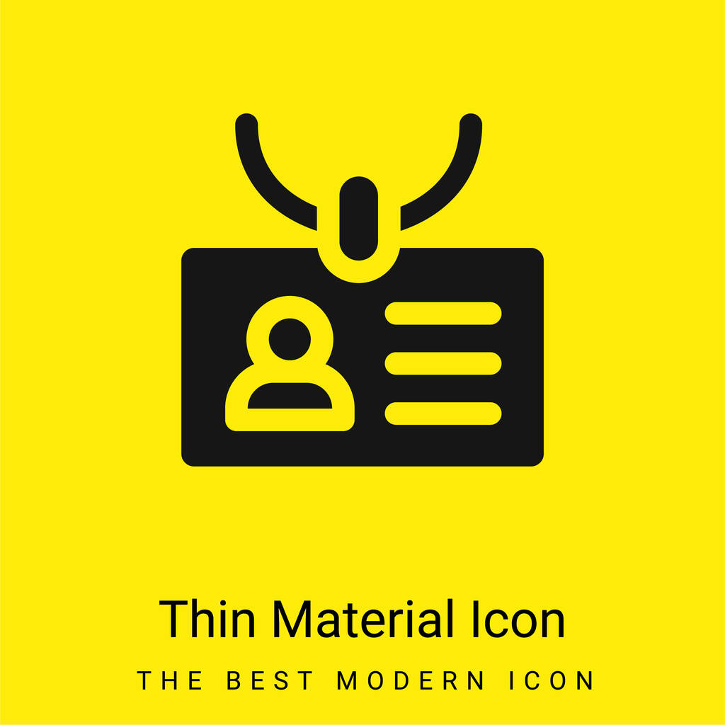 Accréditation minimale jaune vif icône matérielle - Vecteur, image