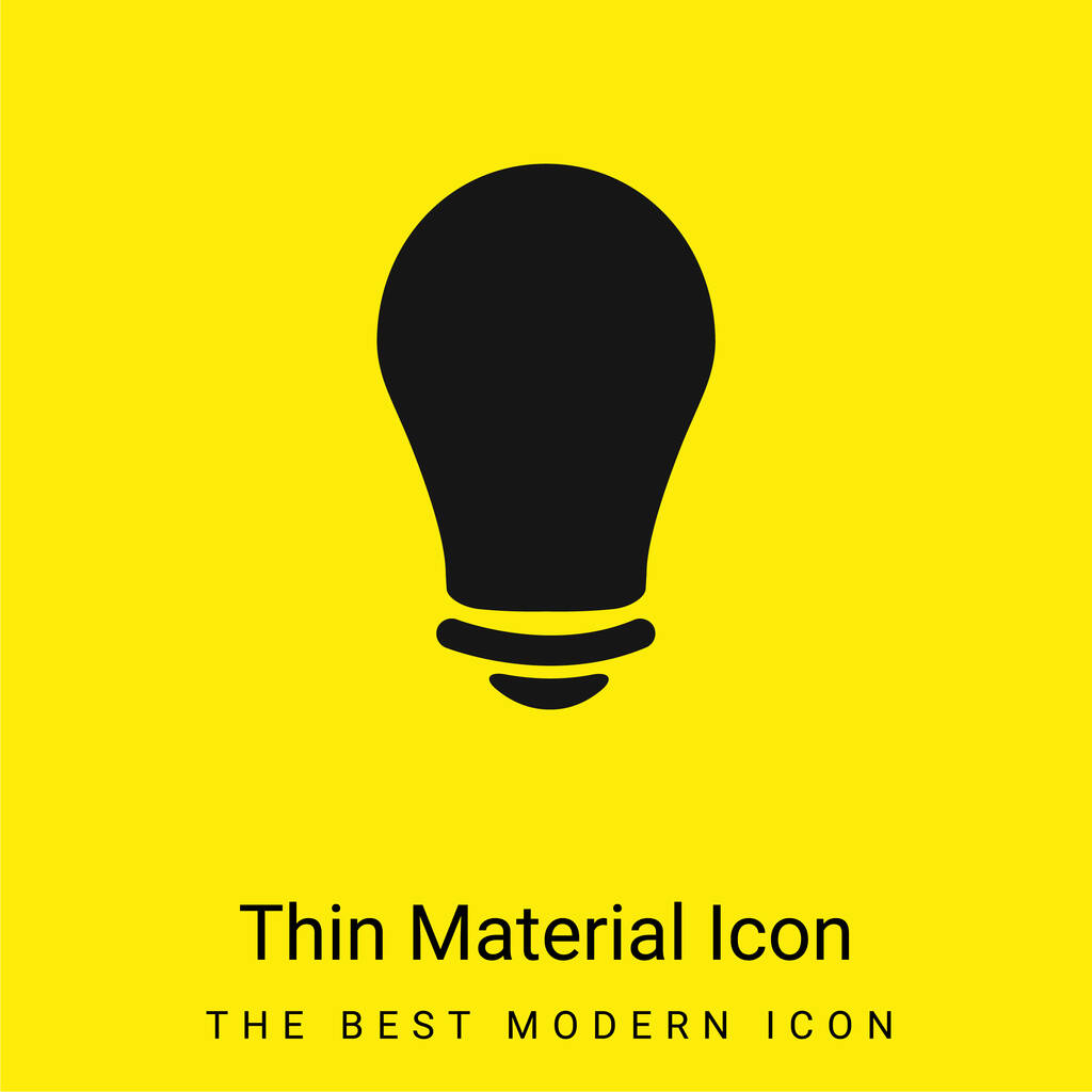 Fekete villanykörte minimális fényes sárga anyag ikon - Vektor, kép
