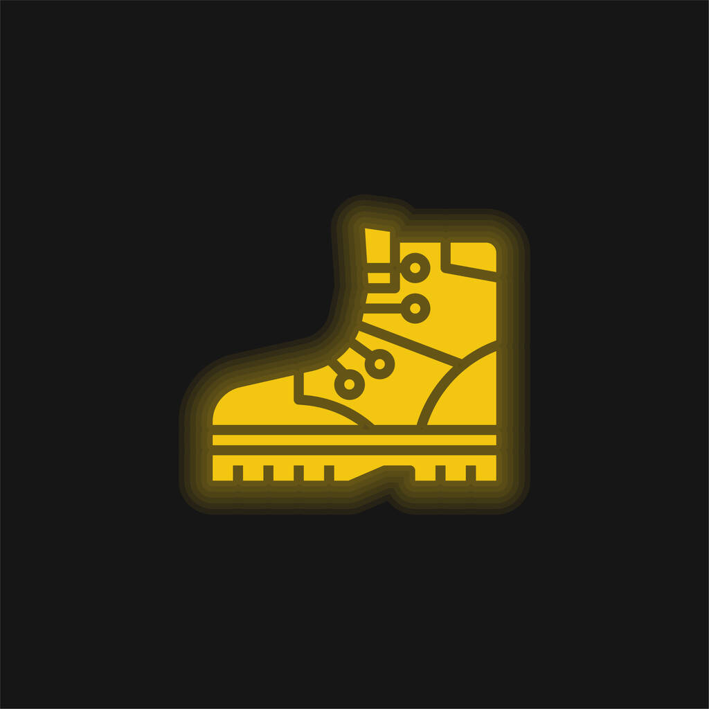 Boots yellow glowing neon icon - Vektor, obrázek