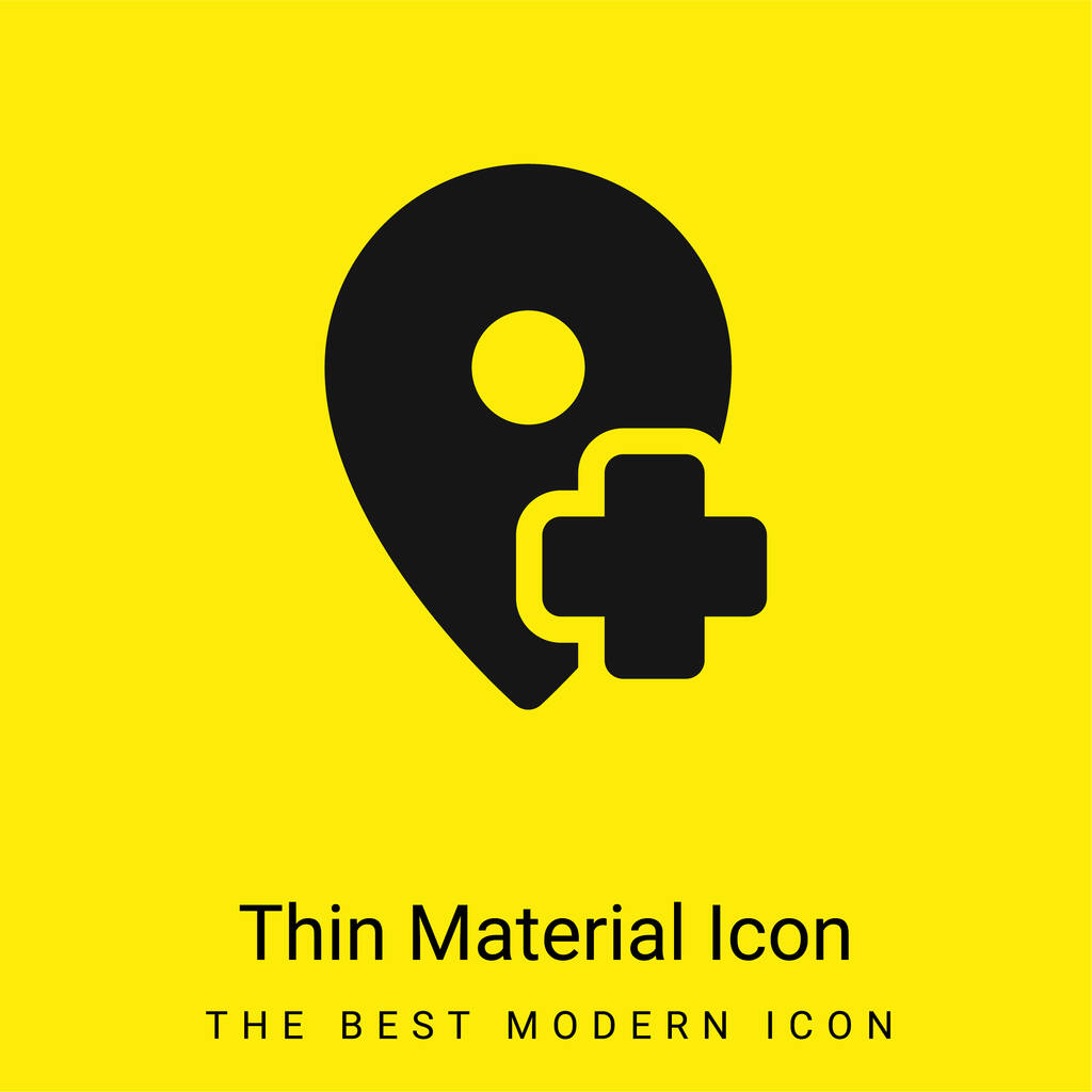 Добавить минимальную иконку из ярко-желтого материала - Вектор,изображение