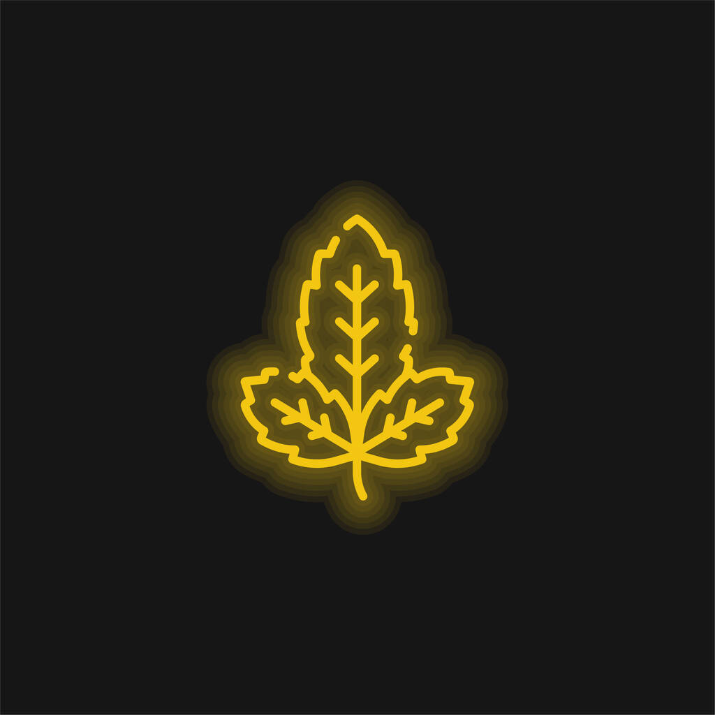 Fesleğen sarısı parlak neon simgesi - Vektör, Görsel