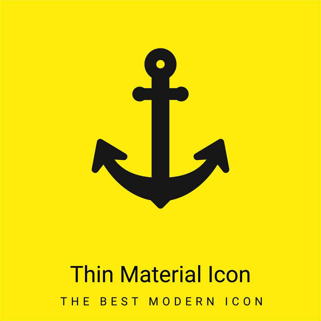 Big Anchor minimális fényes sárga anyag ikon - Vektor, kép