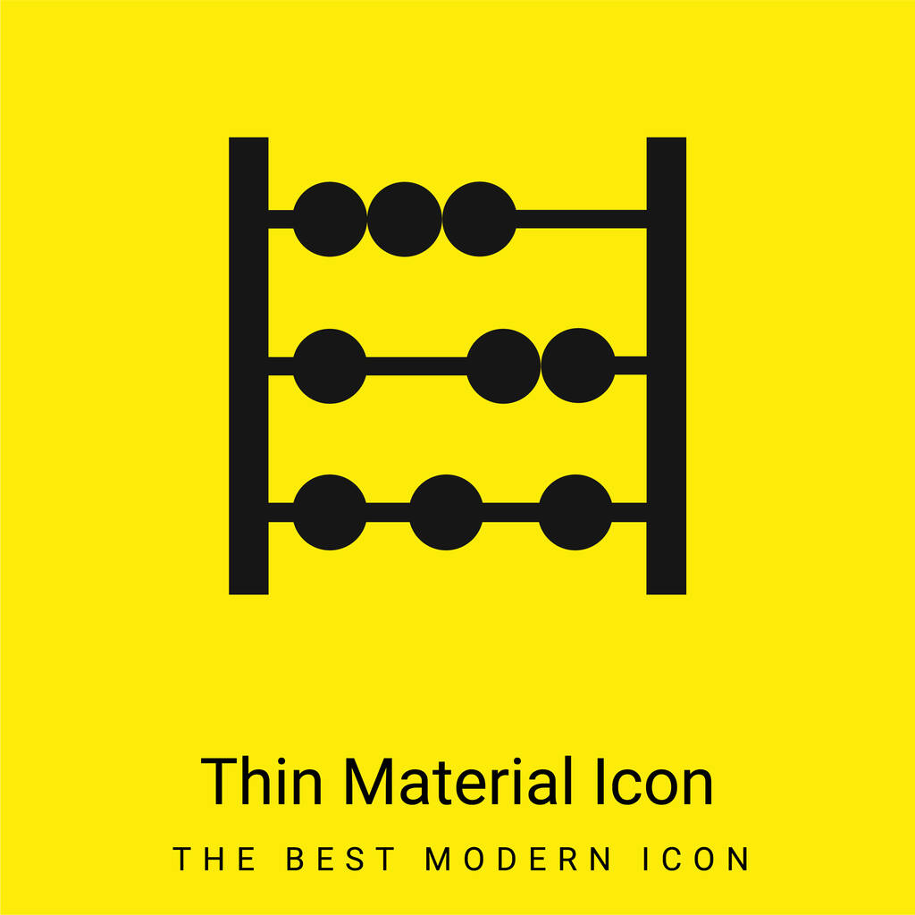 Abacus mínimo icono de material amarillo brillante - Vector, Imagen